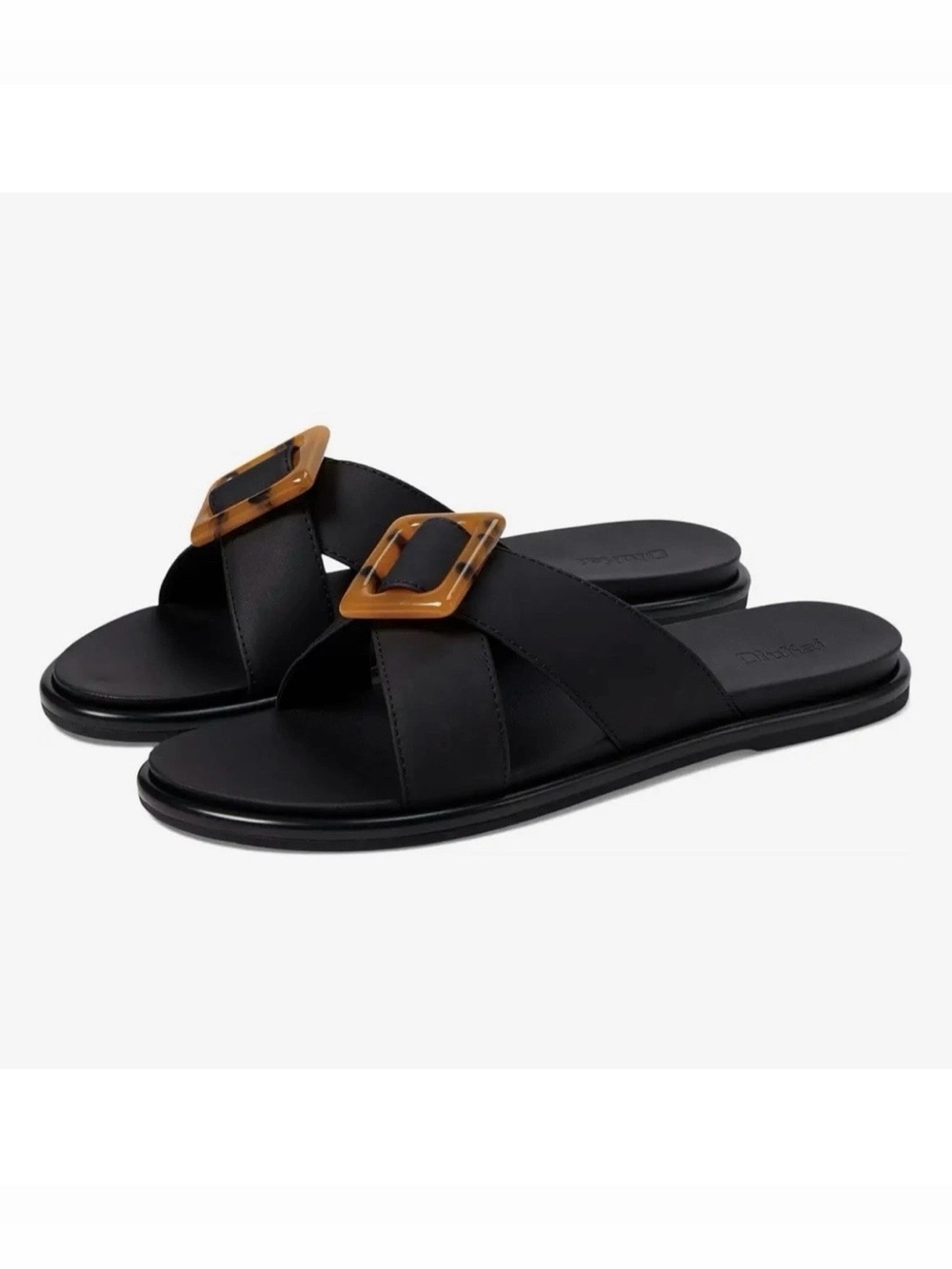 OluKai Slide Sandals Black Buckle Women's Casual Slip 7 NWT
